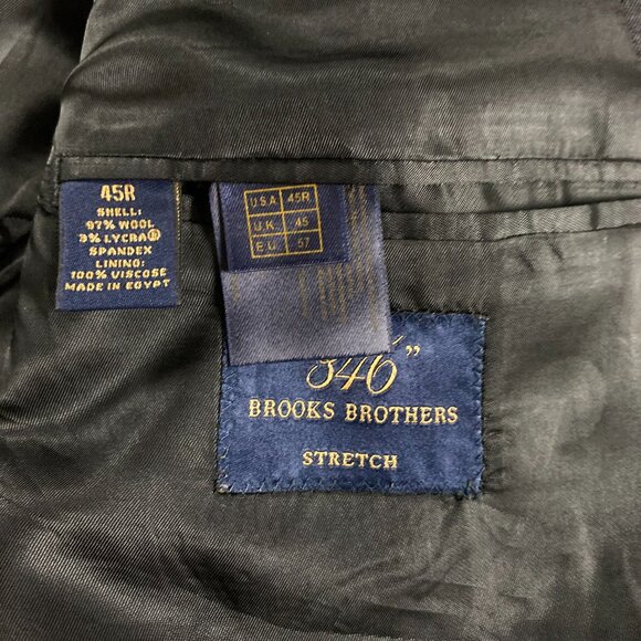 Brooks Brothers 346 Stretch Suit Men's 45R Pants 38x33 Measures 38x30 Gray - Picture 3 of 16